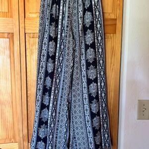 Shosho flare pants, small, blue and white